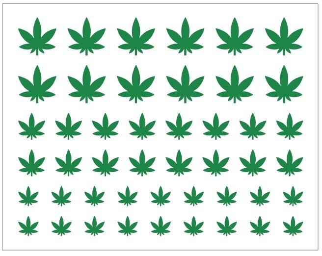 32 pcs Nail Art POT WEED LEAF 420 Marijuana Nail Vinyl Decals – Custom Color