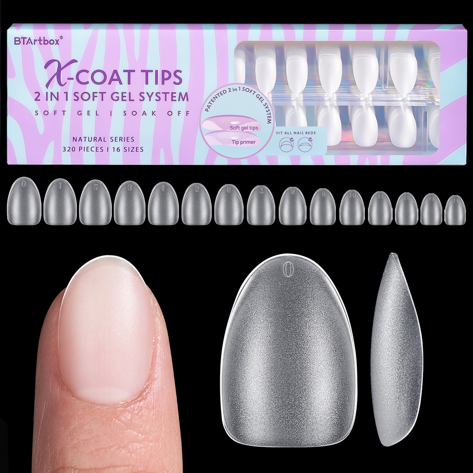 Extra Short Almond Nail Tips – BTArtbox Clear Gel Short,