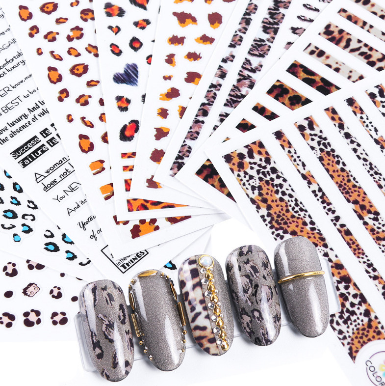3D Animal Print Cheetah Leopard Nail Stickers Nail art designs Decors NS5