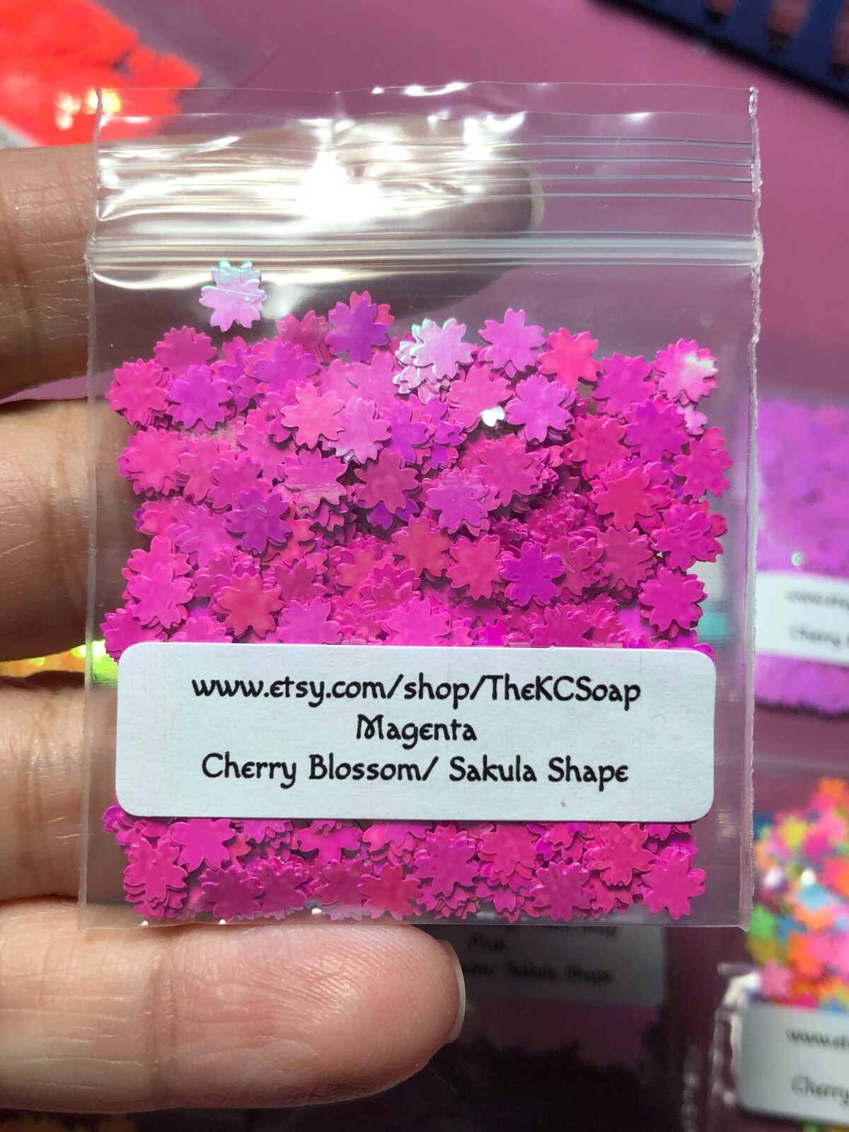 Solvent Resistant Cherry blossoms nail art glitter shapes sequin Epoxy US Seller