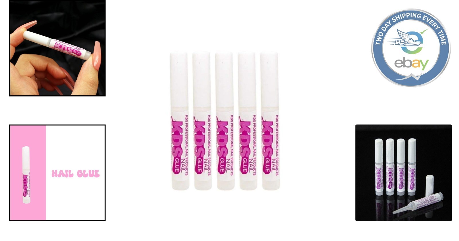 5 Pcs Fast-Drying Super Bond Nail Tip Glue – 0.07 Oz Gel for Acrylic Nails