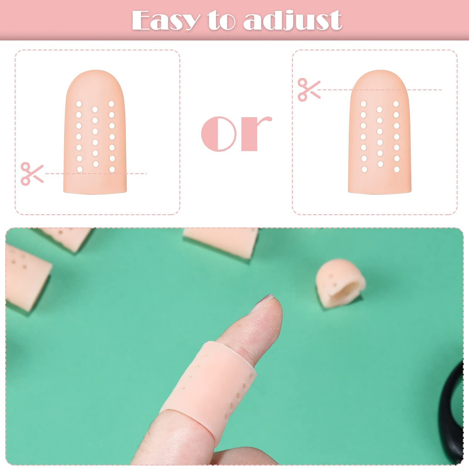 20Pcs Silicone Gel Finger Cots Breathable Finger Protectors for Finger Cracking