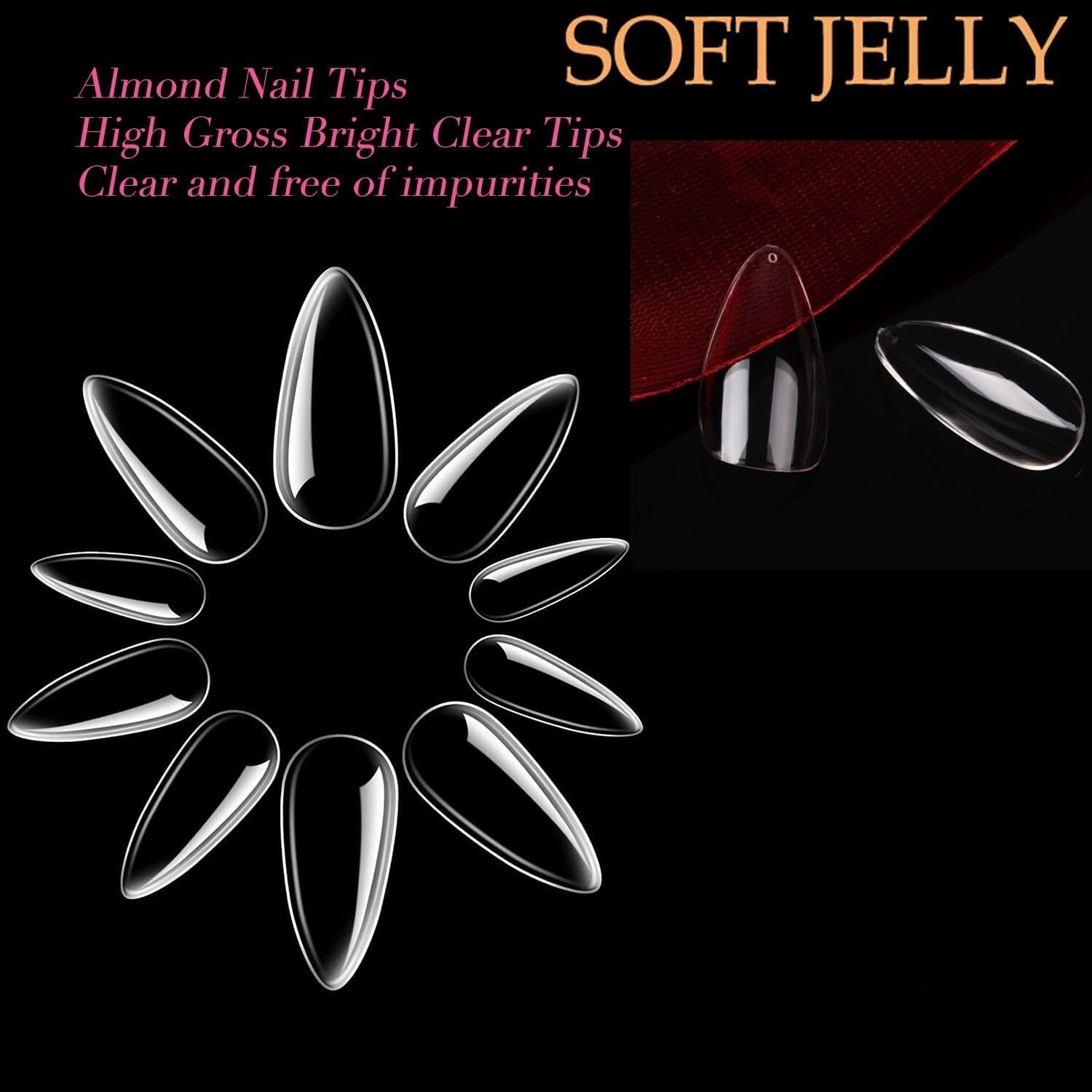 Clear Gel Tips for Nail Extensions & Nail Art – Long Lasting – Easy to Use