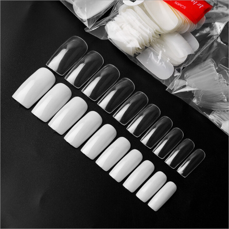 500Pcs French Half Cover Artificial False Square Nails Tips Acrylic UV Gel Clear