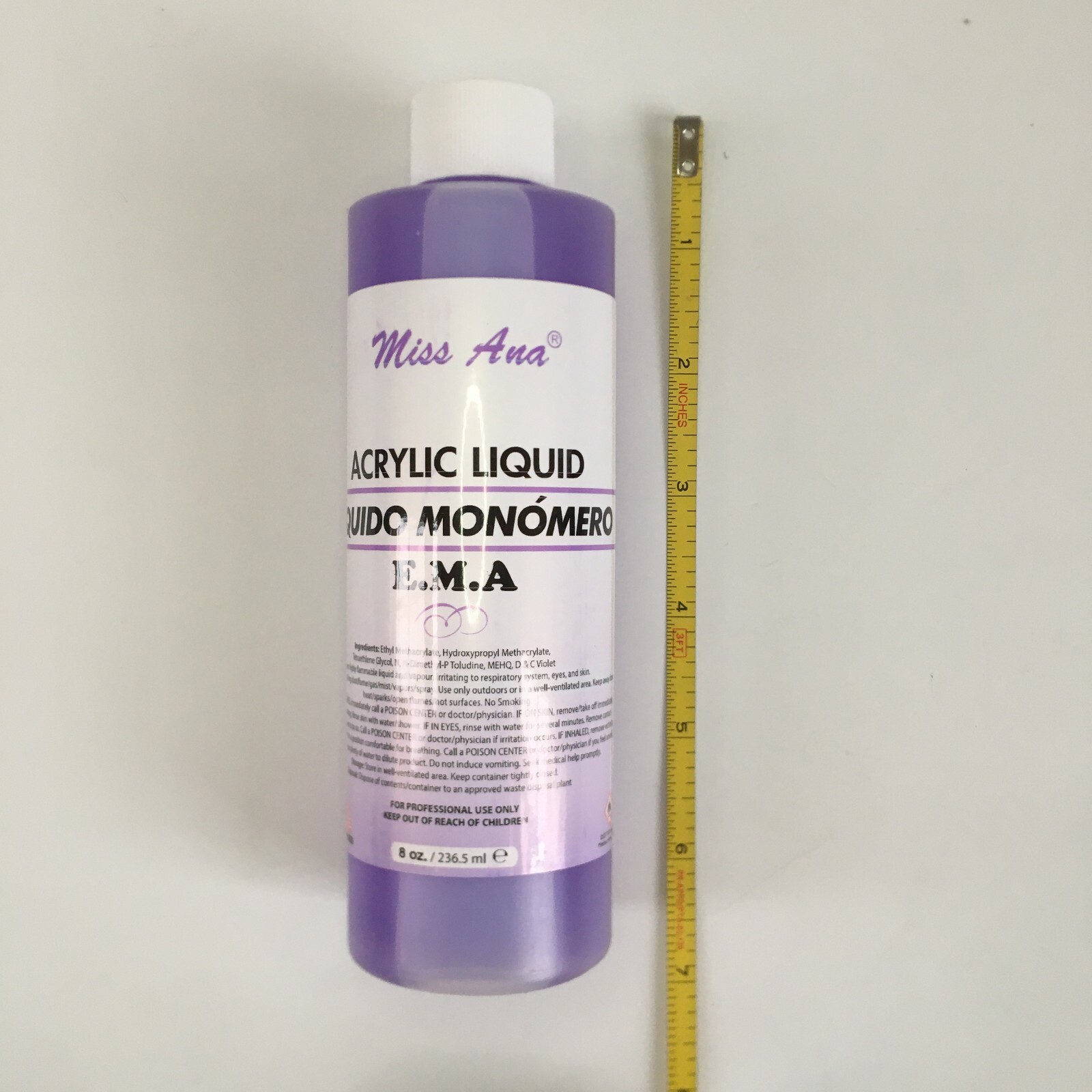 MISS ANA ACRYLIC LIQUID MONOMER PROFESSIONAL ACRYLIC NAIL SYSTEM 8 OZ | US SELL