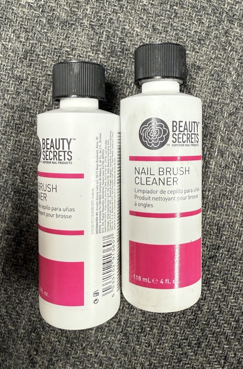2 New Beauty Secrets Nail Brush Cleaner 4oz Each