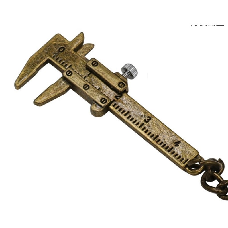 Metal Vernier Caliper Straight Tooth Keychain Pendant Zinc Alloy Keychain