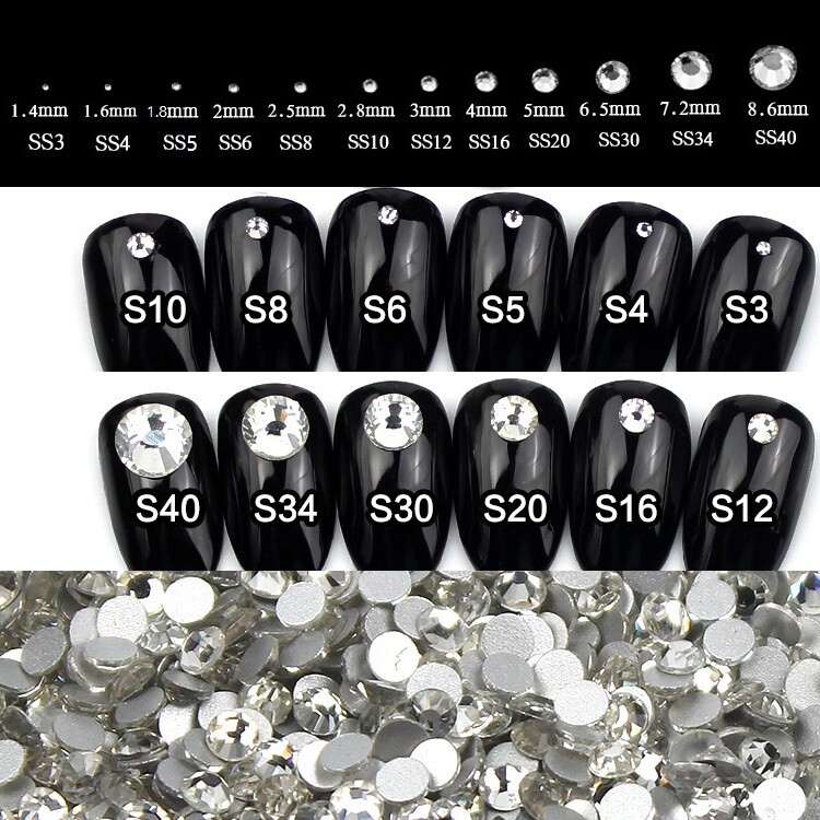 Porcelain White Rhinestones Non Hot Fix Flatback Crystals 3D Nail Art Decoration