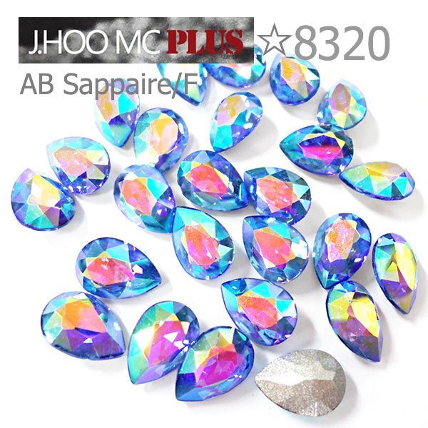 J.HOO Crystal 8320 Pear Flat Back Fancy Rhinestones 14×10mm Nail Art (6pcs)