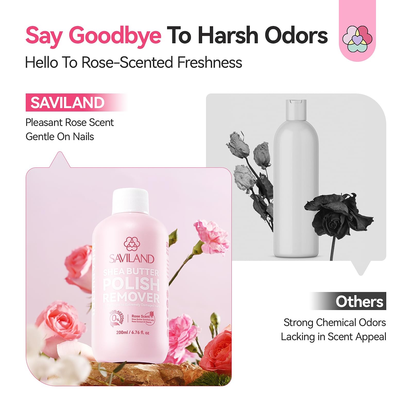 SAVILAND Nail Polish Remover: 200 ML Non-Acetone Non Drying Fingernail 200