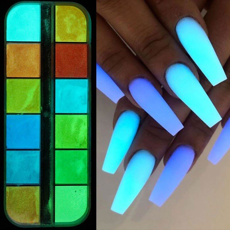 Fluorescent Mirror Nail Powder – Nail Art Glitter Pigment Manicure Accessories 1