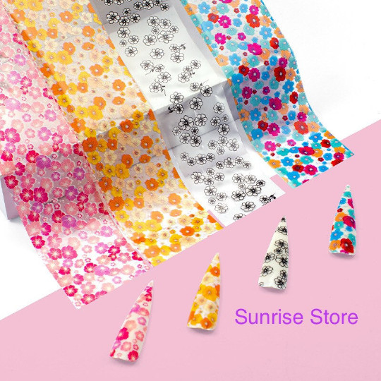 10 pcs Nail Art Transfer Foil Sticker Flower Butterfly Floral Decals Nail Foil