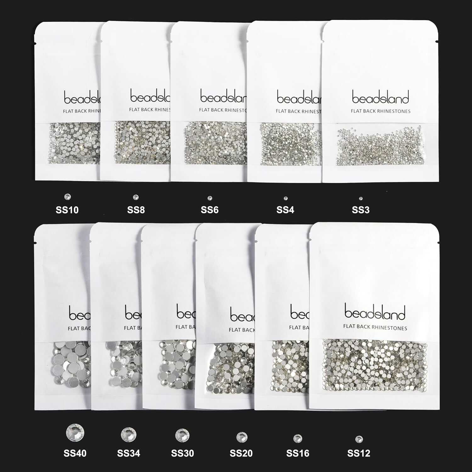 Flat Back Crystal Rhinestones for Nails & Crafts, Crystal AB SS20, 1440pcs
