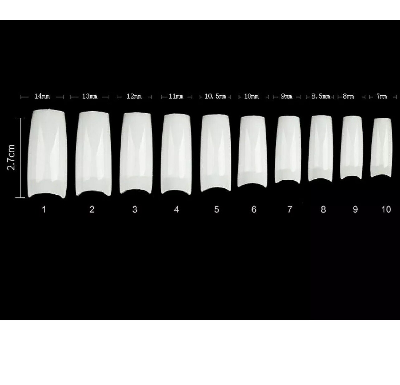 100pcs French Tapered Square Half Cover Fake False Nails Tips