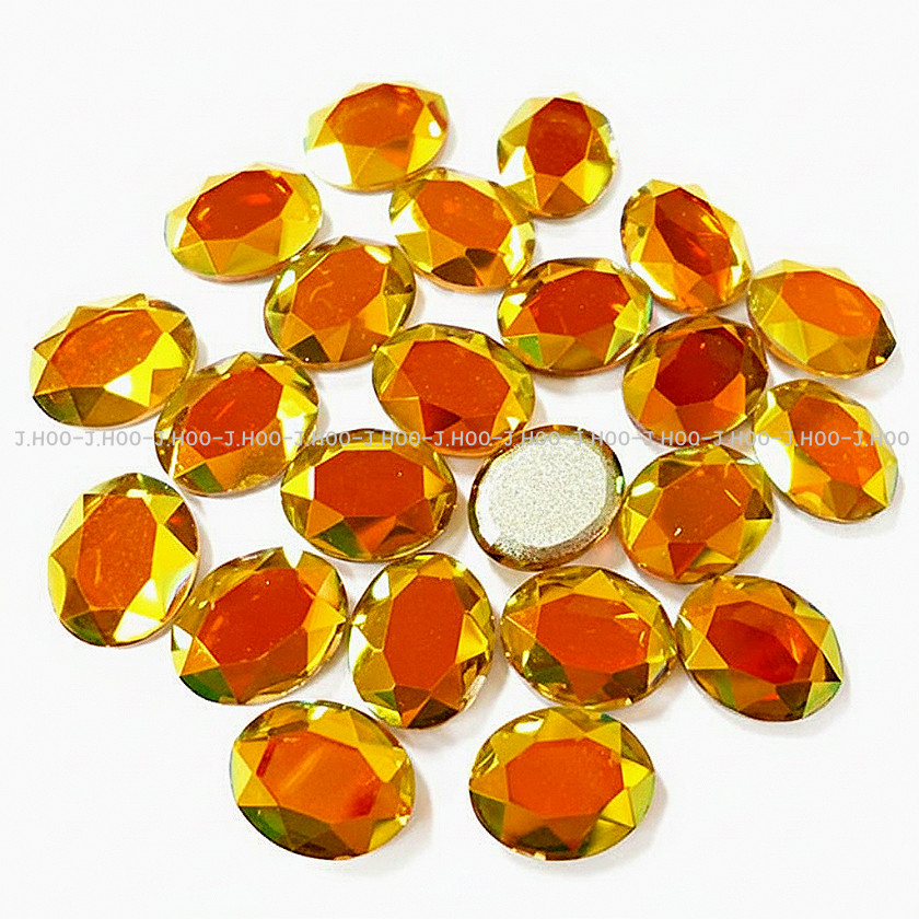 J.HOO Crystal 7120 Oval Flat Back Rhinestones 14×10mm Nail Art (4pcs)