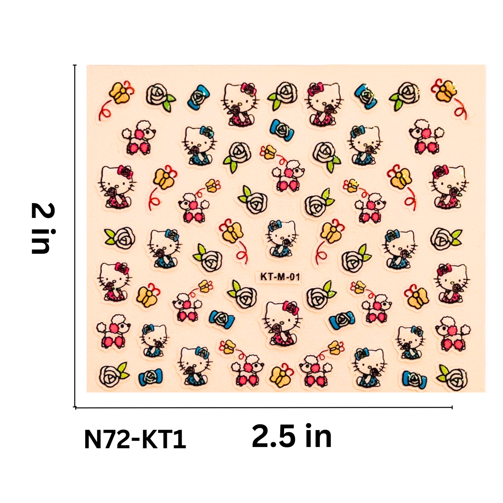 Hello Kitty Nail Art Stickers – Cute Kawaii 3D Decals for Nails