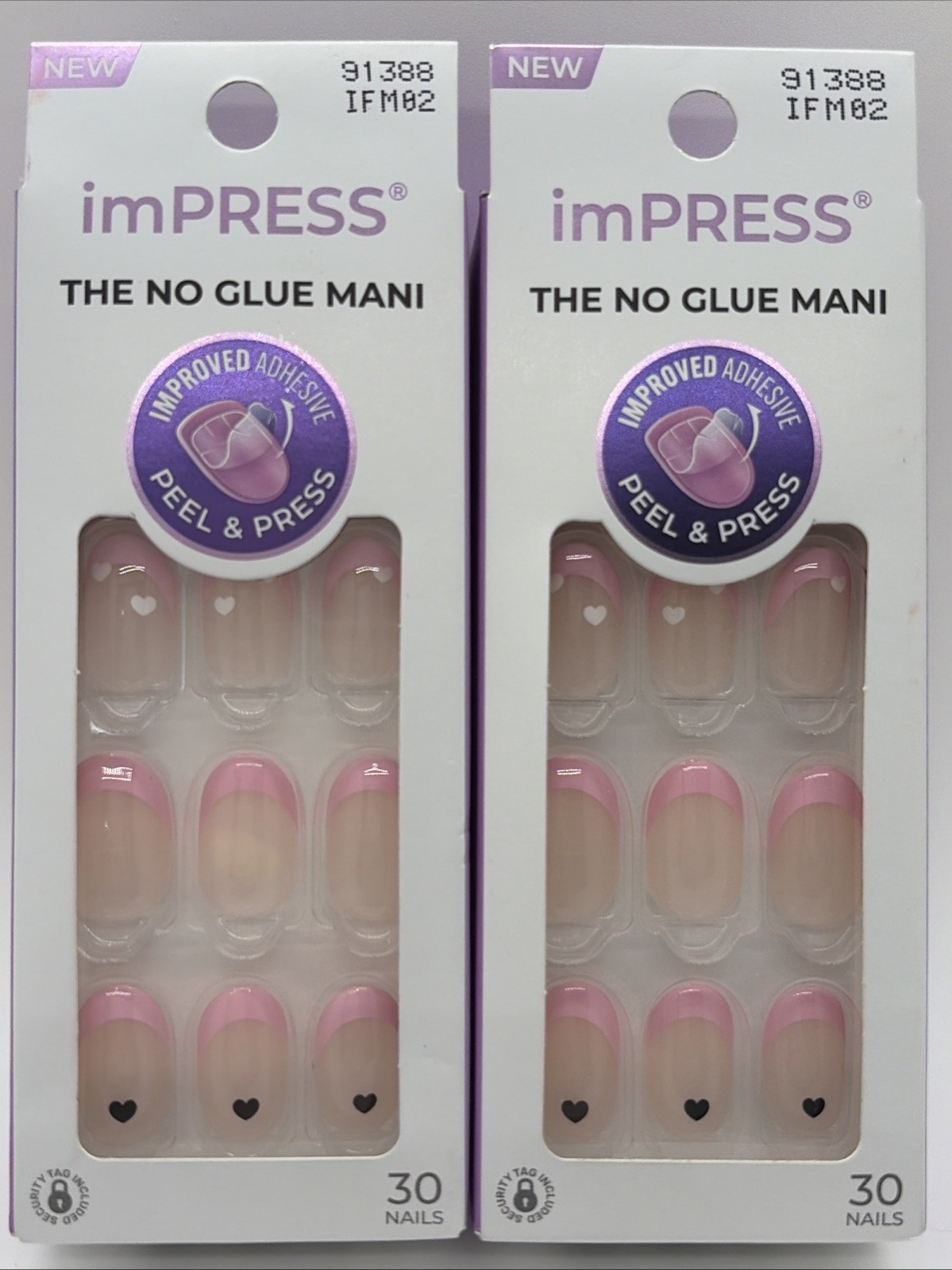 Kiss Impress Press On Nails Short Oval Lot Of 2 Sets “Ditto”. M2