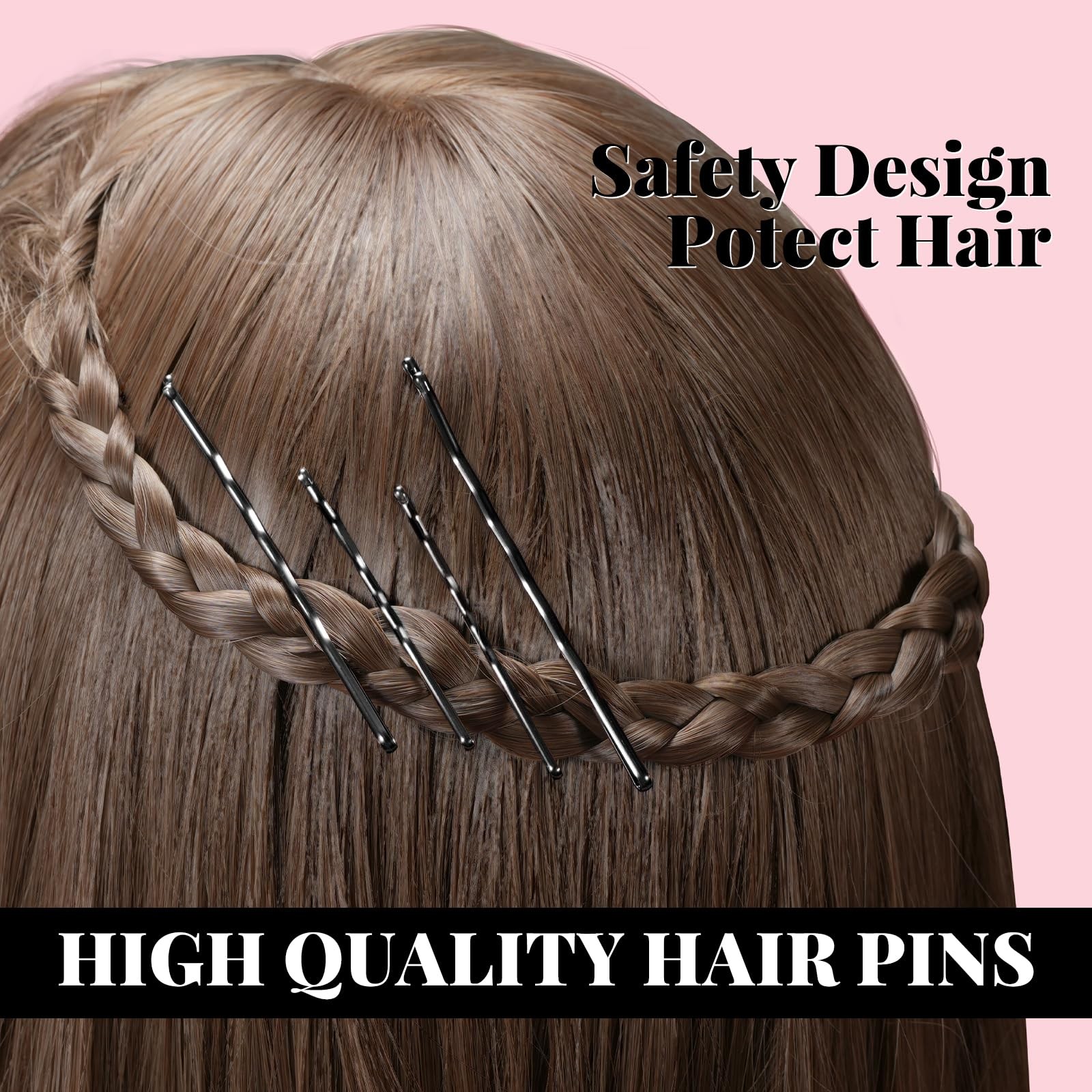 415pcs Bobby Pins Hair Set, IKOCO 200pcs U Shaped & Elastic Black