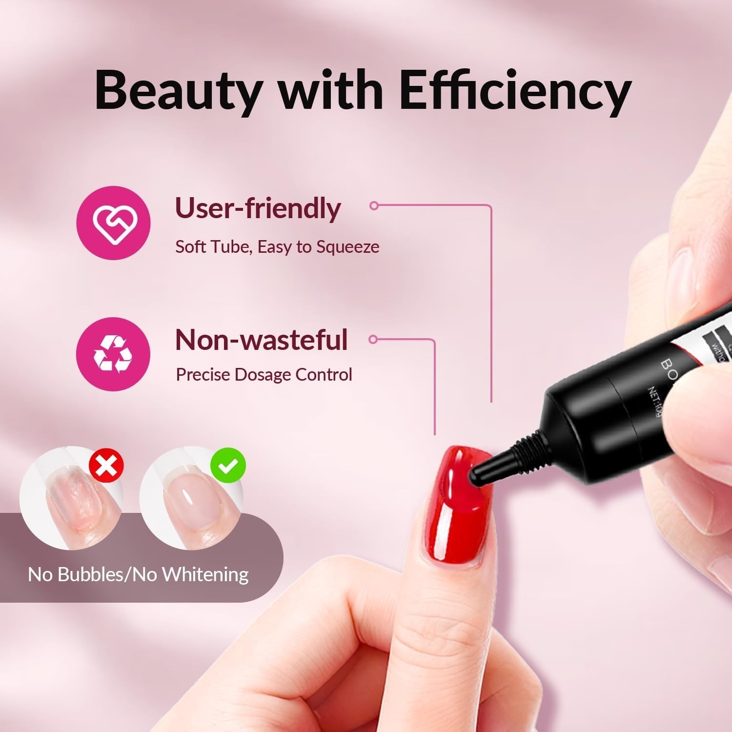 Quick Dry Semi Solid Gel Nail Glue 10g with 10ml Remover, Super Strong, No UV…