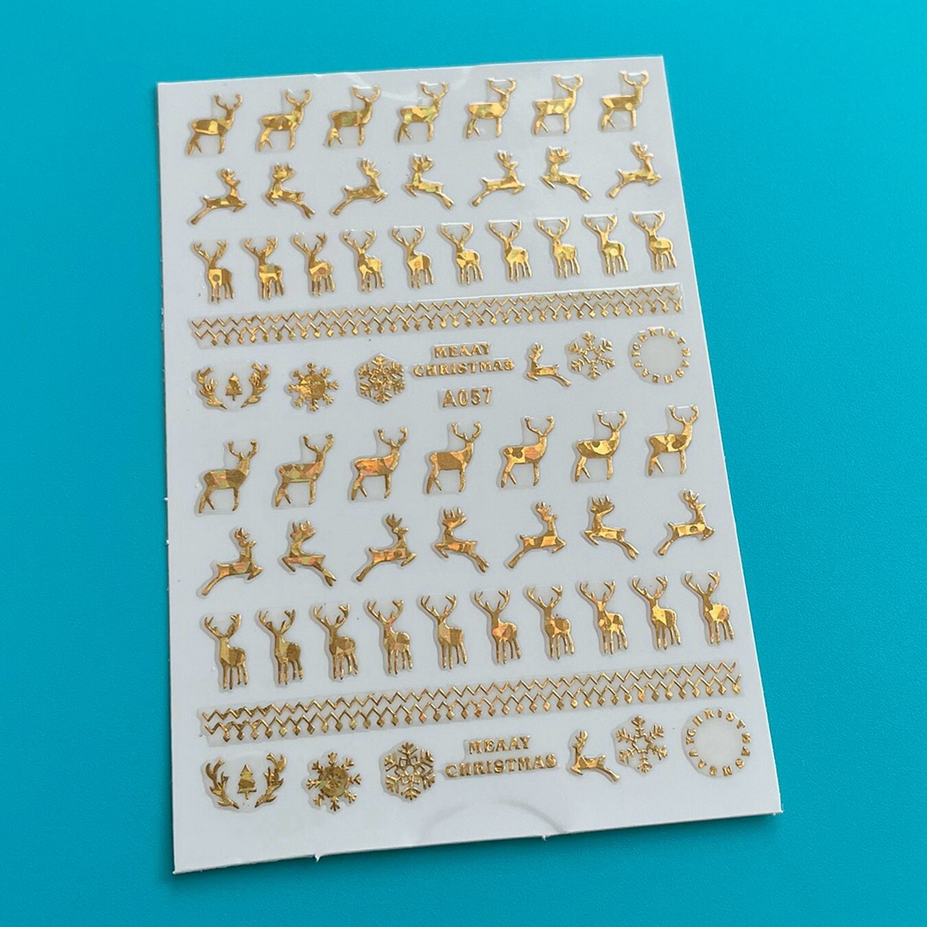 Reindeer Merry Christmas Nail Sticker Snowflake Tree Happy New Year 4 Colors