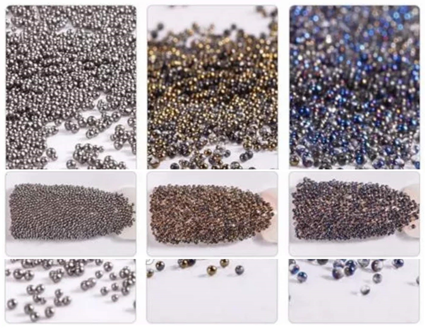 5g 3D Mixed Color Gold/Silver Micro Mini Glass Caviar Beads DIY Nail Art Decor