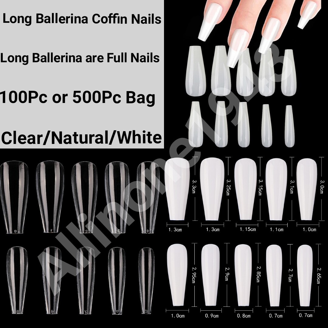 Long Ballerina Full Cover Artificial False Fake Nail Tips 120/600/1200pcsJargod