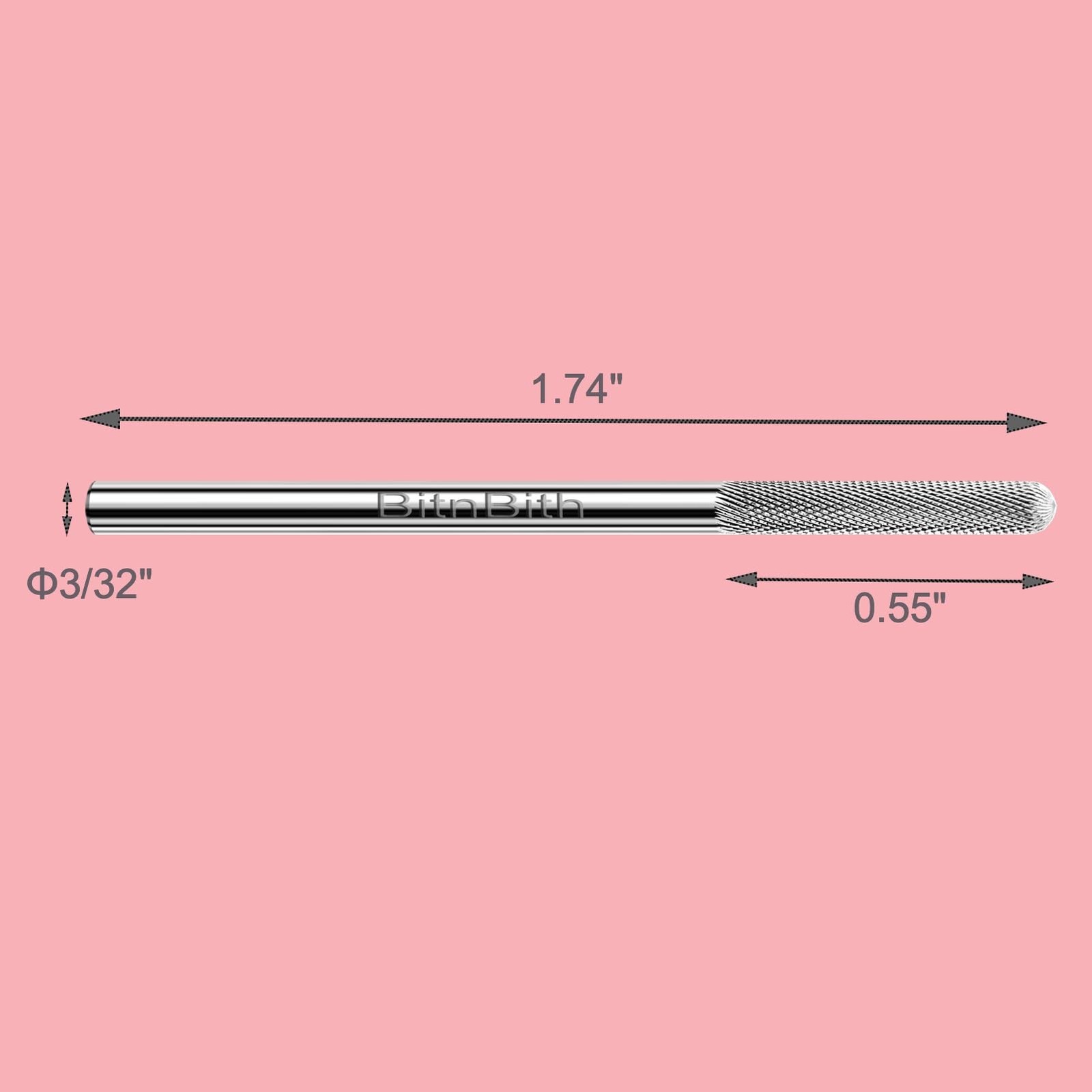 Nail Drill Bit Nature Nail Buffer Drill Bit 3/32″,Professional Safety Carbide…