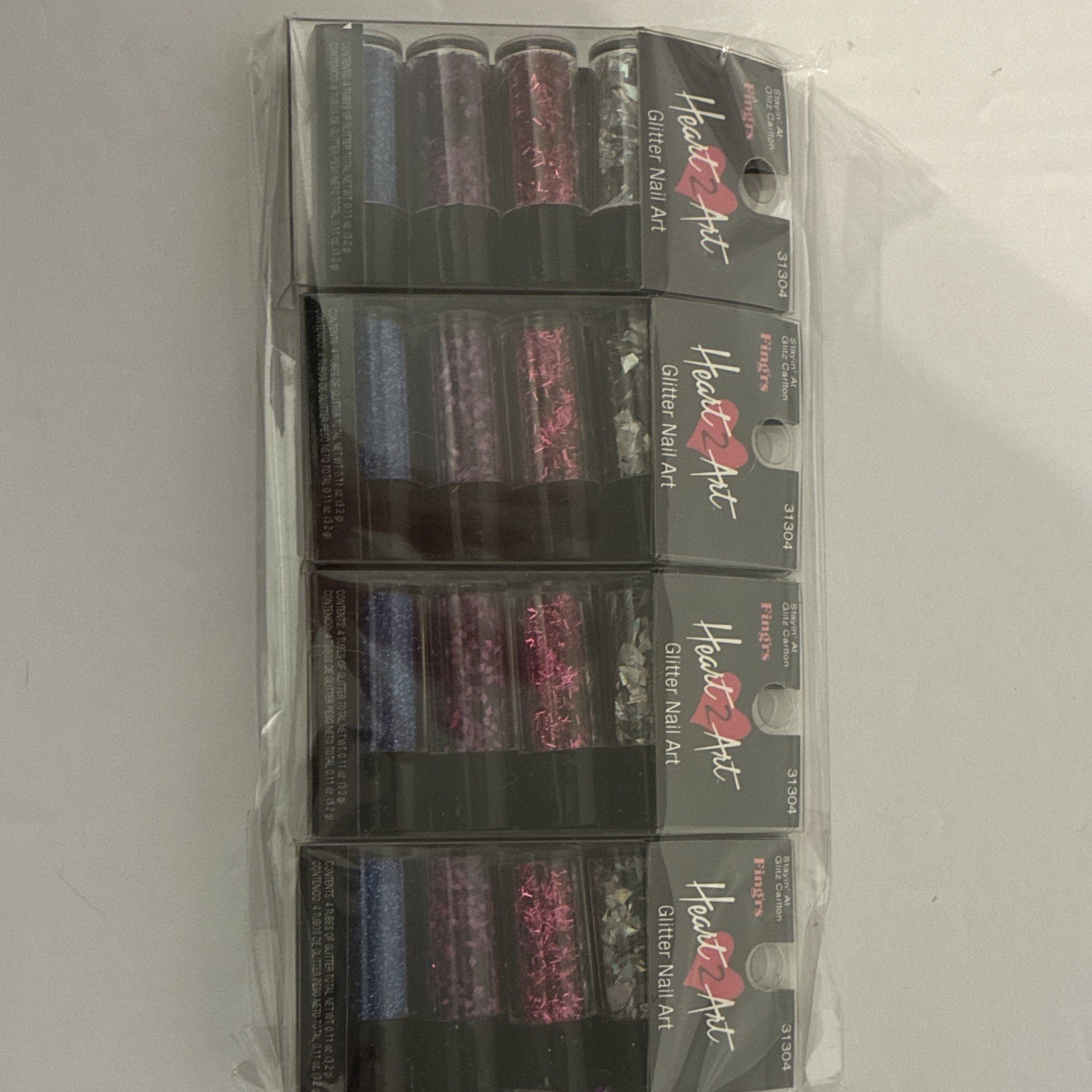 Fing’rs Heart2Art Glitter Nail Art Set 31304 Multicolor Sparkle 4 Tubes