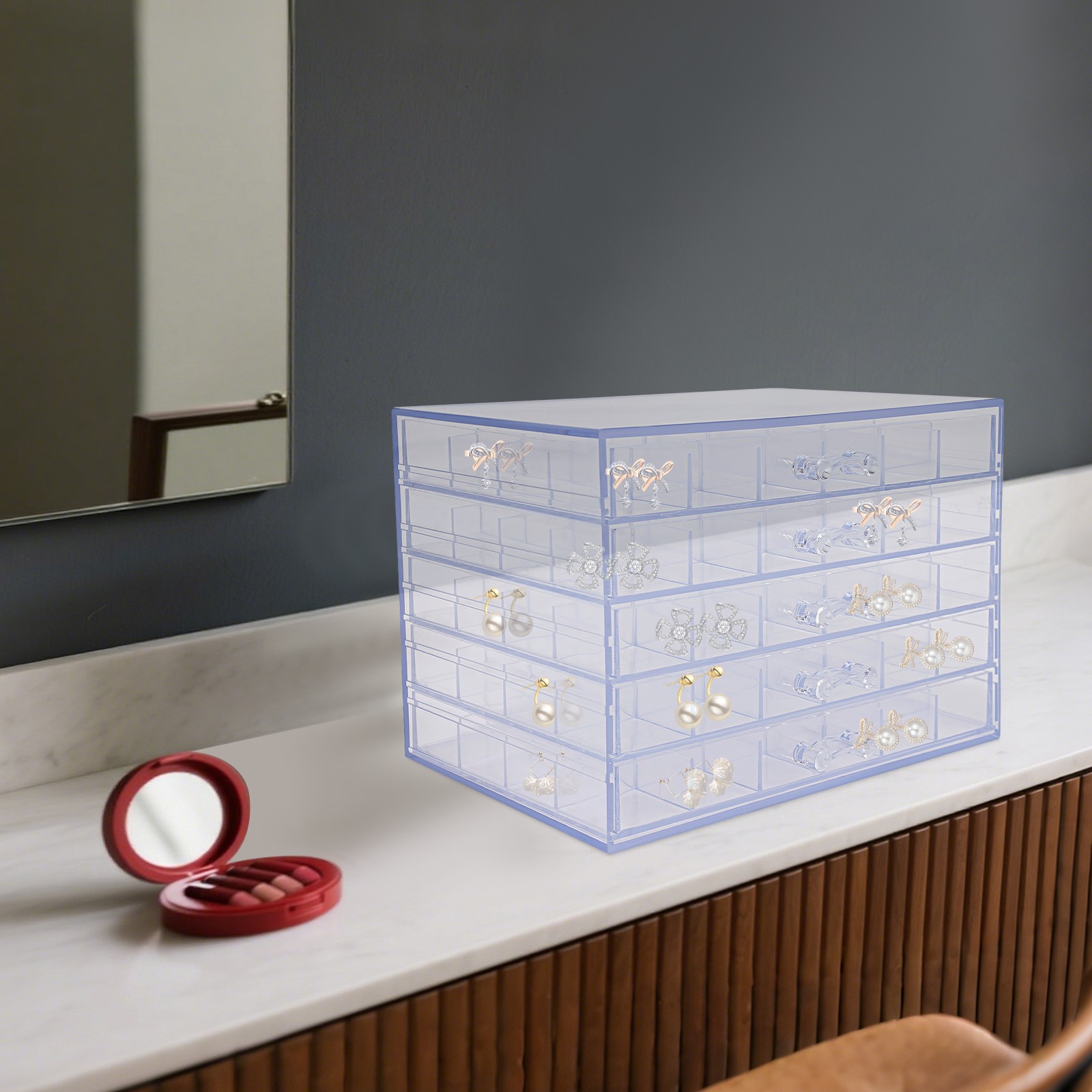 5 Layers 120 Grids Nail Art Supplies Display Case Organizer Nail Art Storage Box