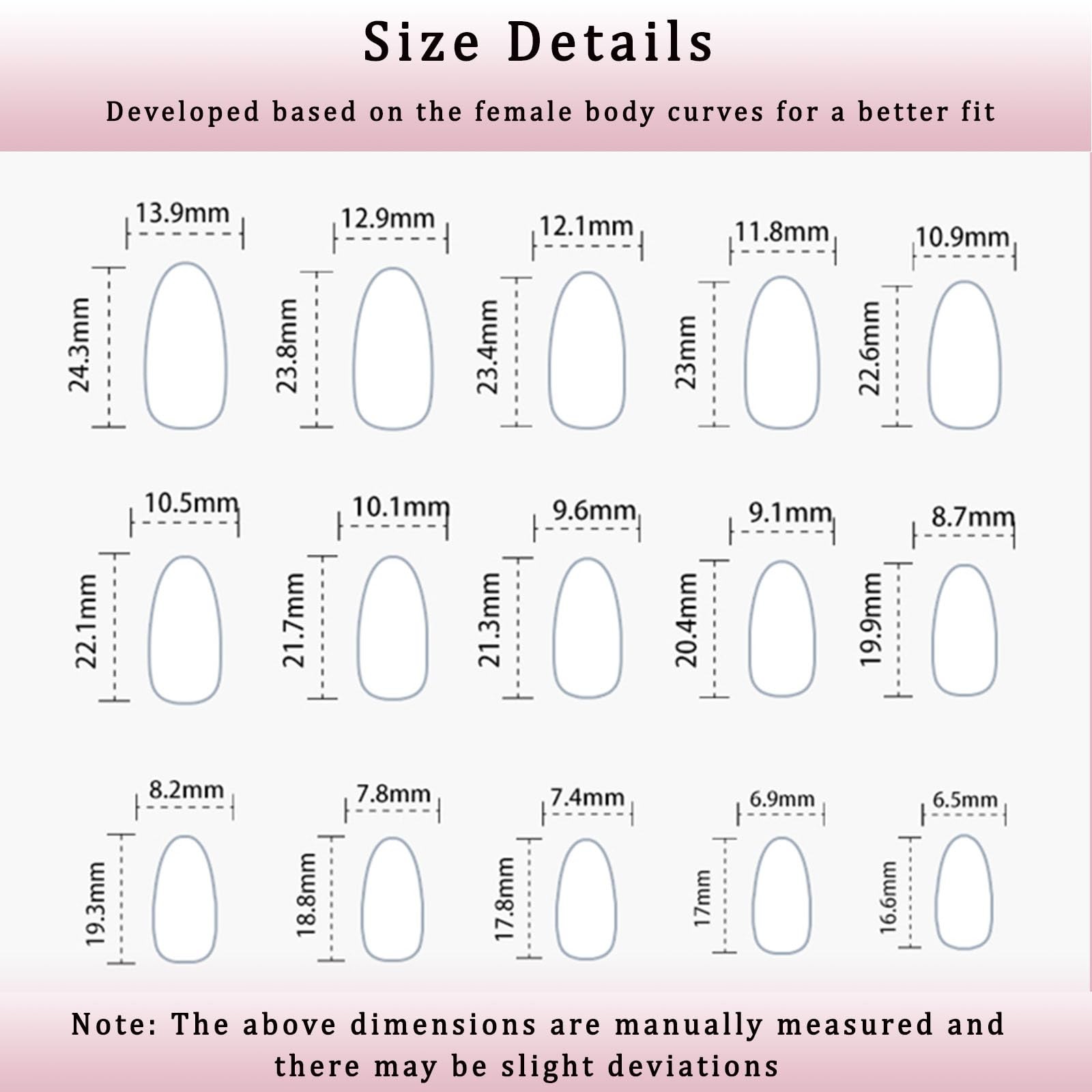 Chrome Press on Nails Almond Medium White French Tip Fake Nails Fading Red Fu…