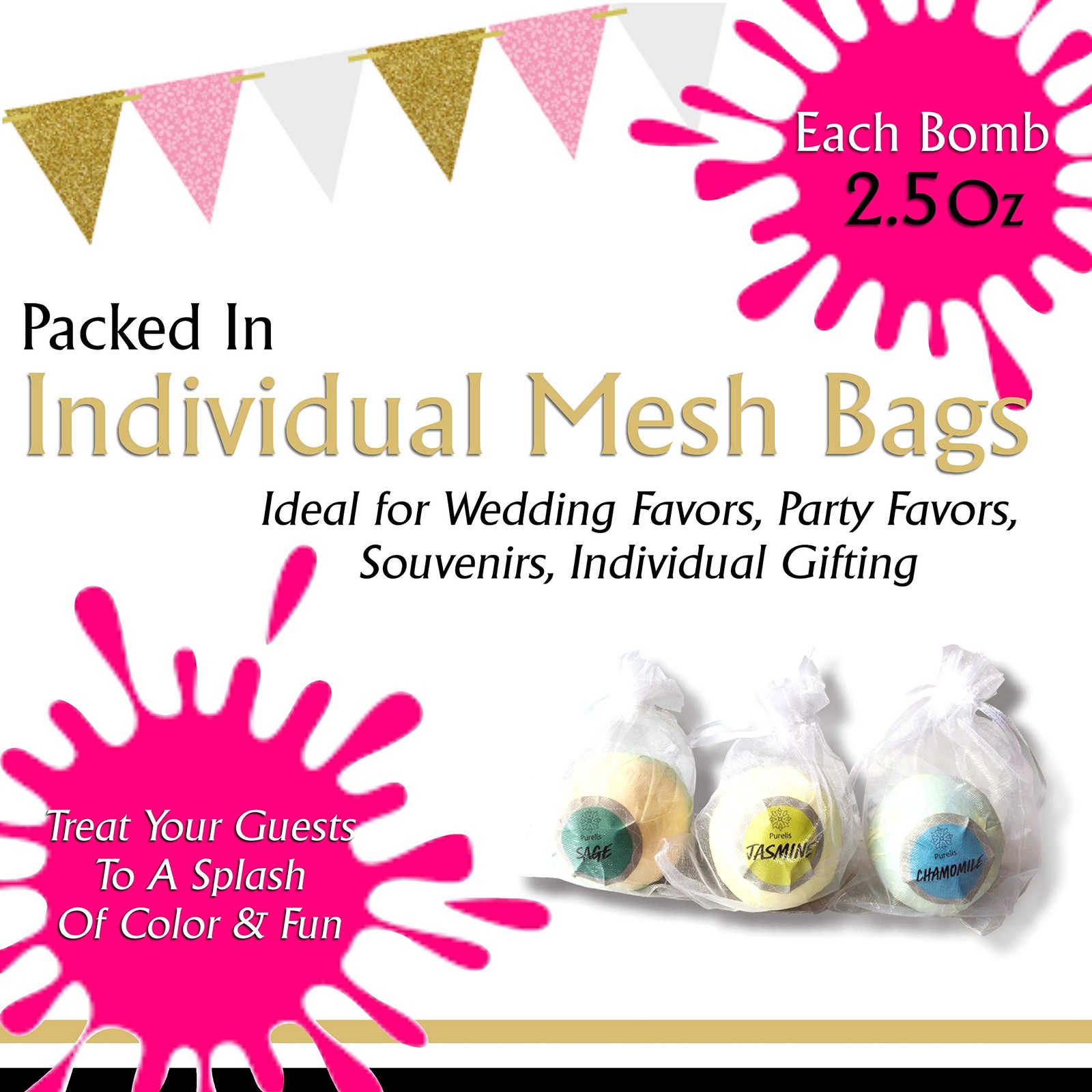 Aromatherapy Bath Bomb Gift Set.24 Individually Wrapped Bath Bombs in Gorgeous M