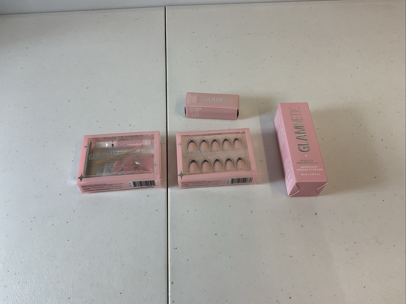 Glamnetic Custom Set of 4 Items: Press-on Nails Removal Strengthener Glue Oil