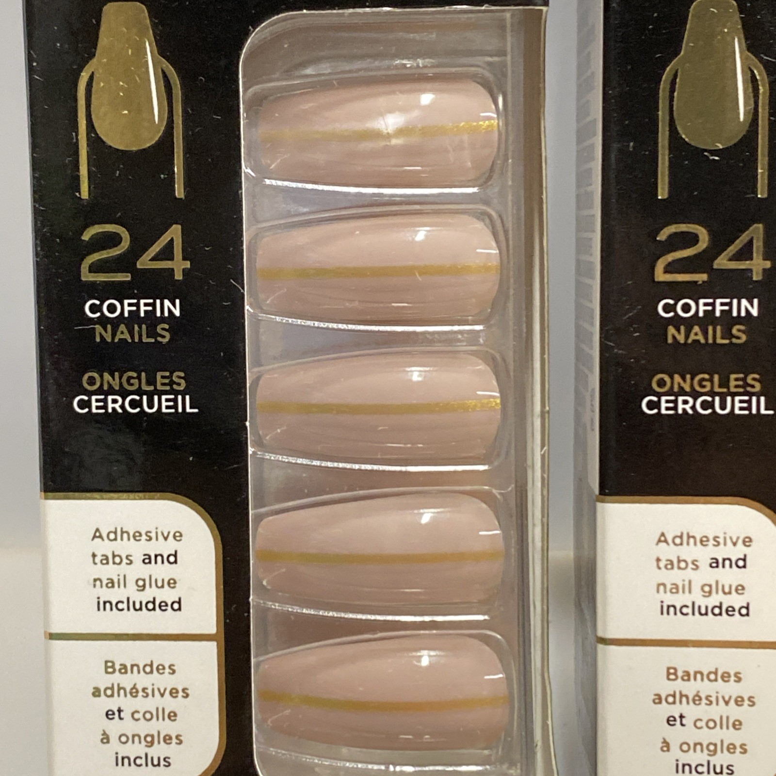 2 pack – Sally Hansen Perfect Manicure Meet Me in the Metal 24 nails in ea, Nude