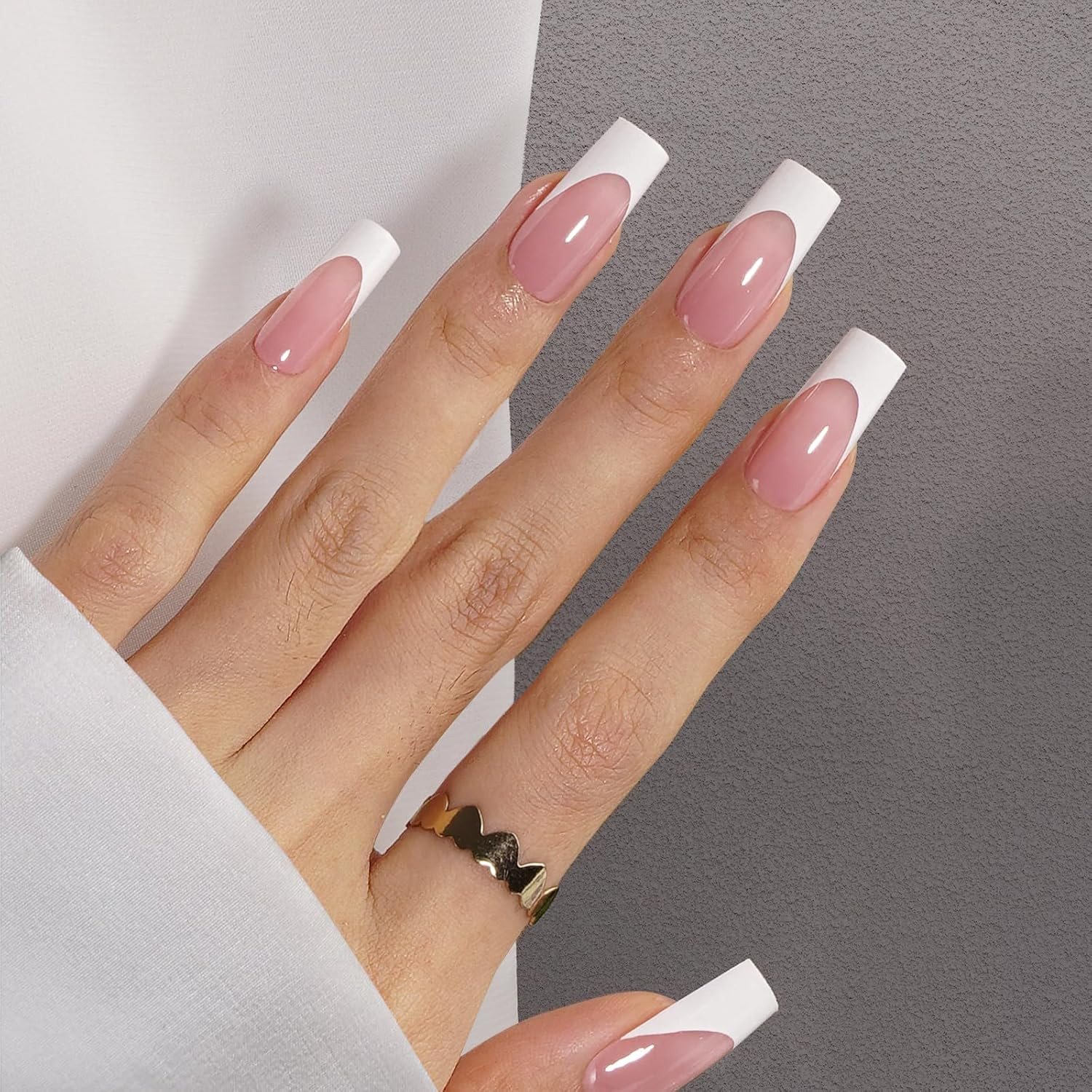 Canvalite French Tip Press on Nails – 300Pcs Pre-Colored Quick and Easy Press on