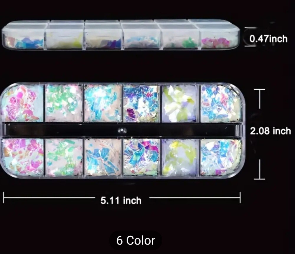 White Pearl Chrome Nail Sequin Glitter Art Powder Dust Glimmer Hot Nails Premium