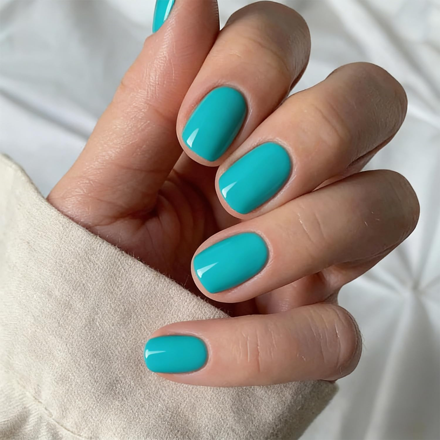 Short Square Press on Nails Solid Color Blackish Green Fake Nails | Extra Short
