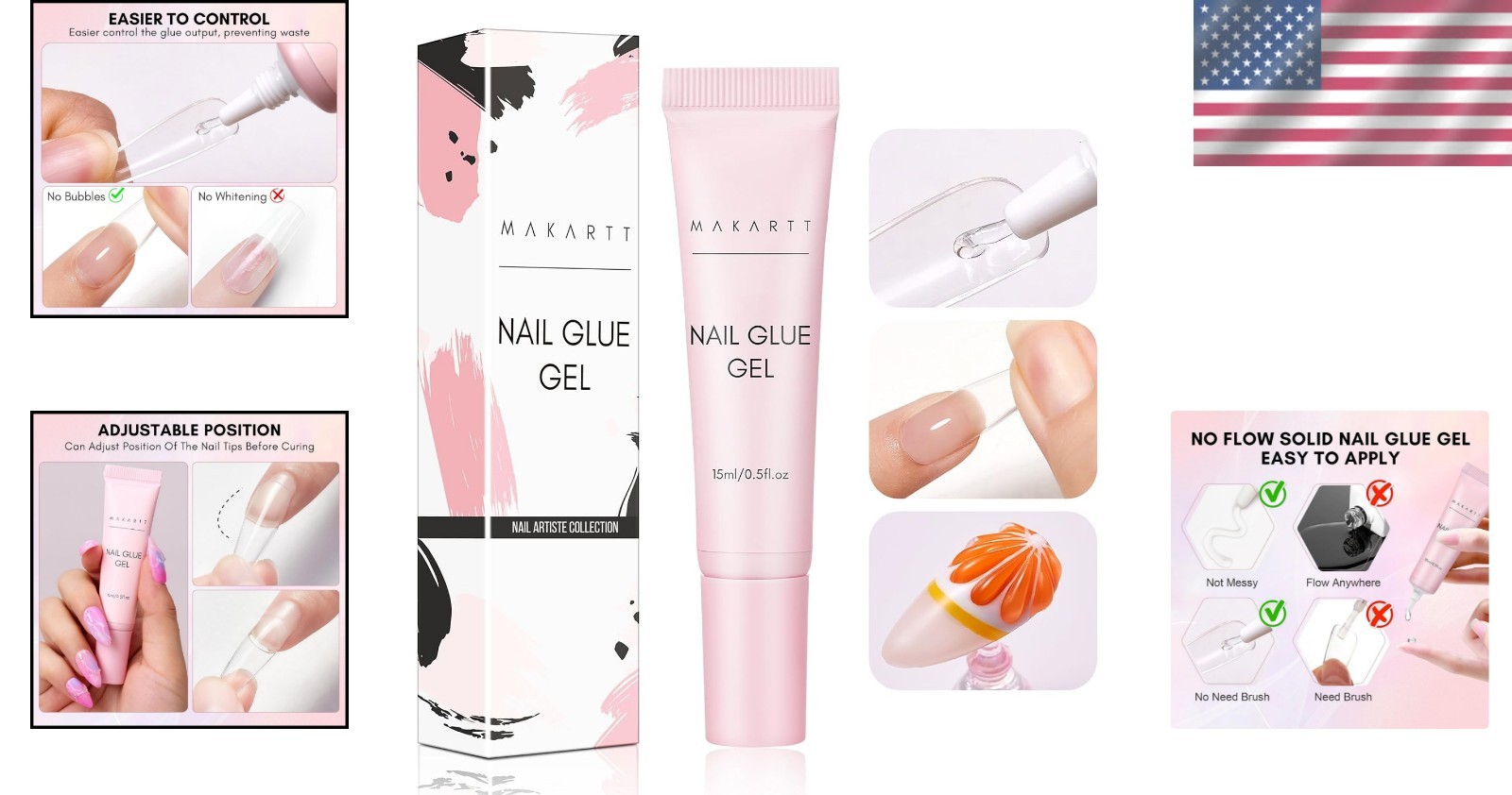 Multifunctional Gel Nail Glue: Strong Hold for Press-Ons & Decorative Nail Art
