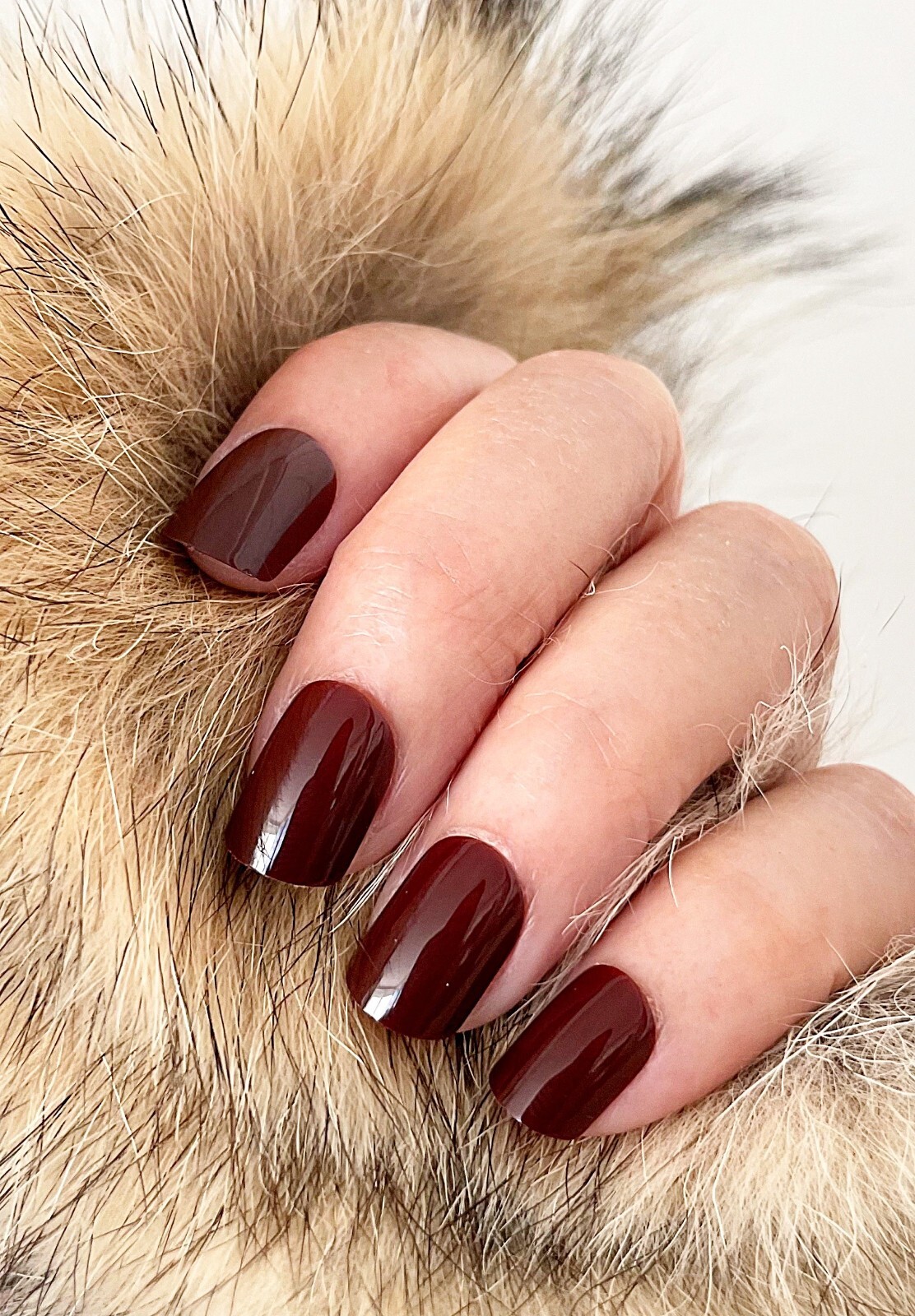 Handmade Press On Nails – Glossy Short Square Nails, Black White Red Fake Nails