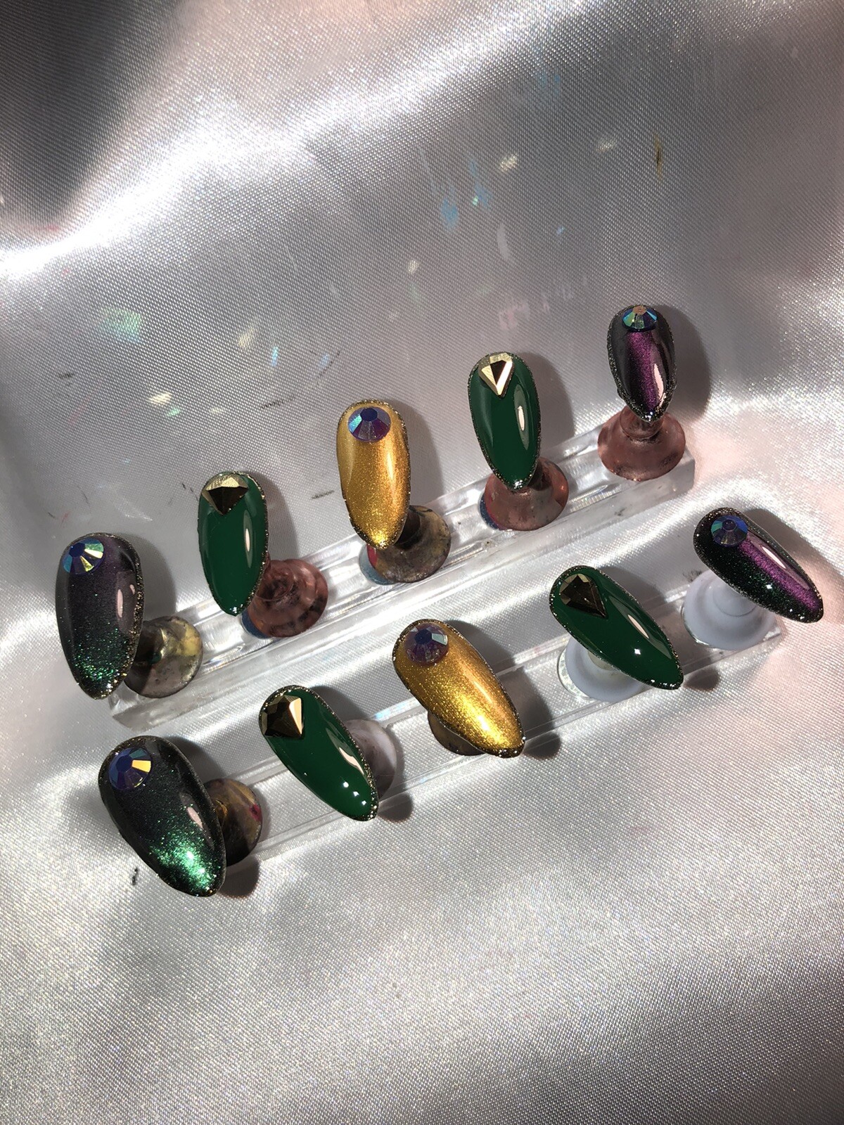 Z NAILZ! Gorgeous Set Of Custom Handmade MARDI GRAS Press On Nails