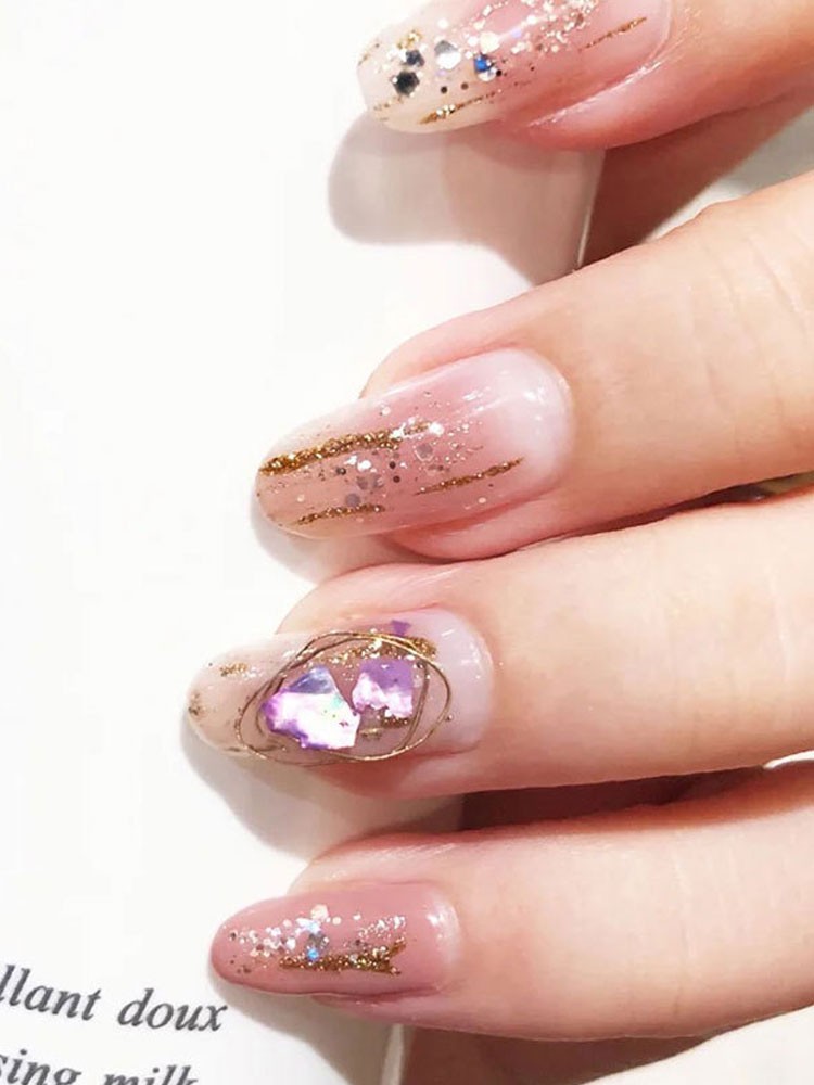2 Jar DIY Nail Art Sequins Colorful Natural Shell Texture Abalone Slice Manicure