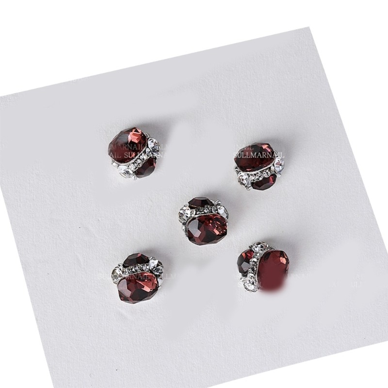 Pack of 5 3D Nail Rhinestones Clear Clear Nail Crystals Gems Nails Art Charms