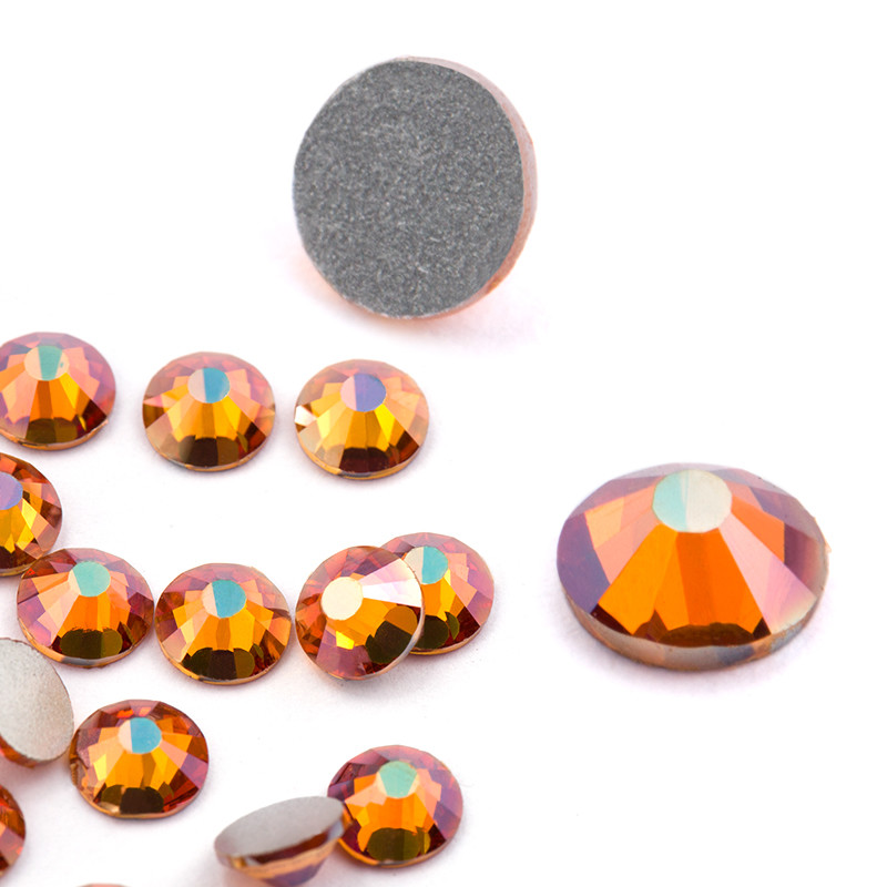 288 720 1440pcs Amber Glitter 3D Nail Art Rhinestones Flatback Crystals Gems
