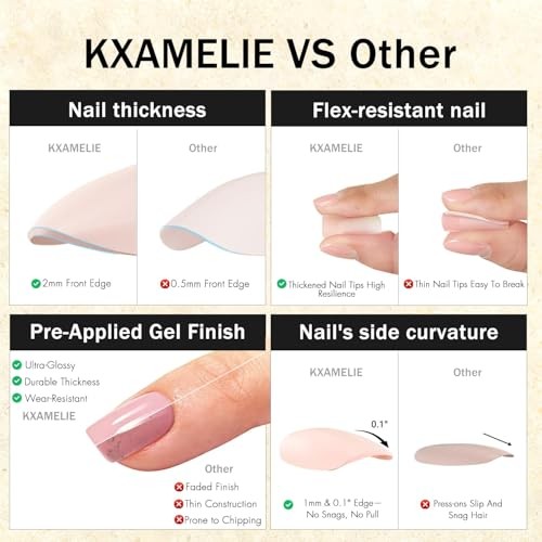 Teal Blue Press on Nails Medium Square, Soft Gel Fake Nails Short teal blue