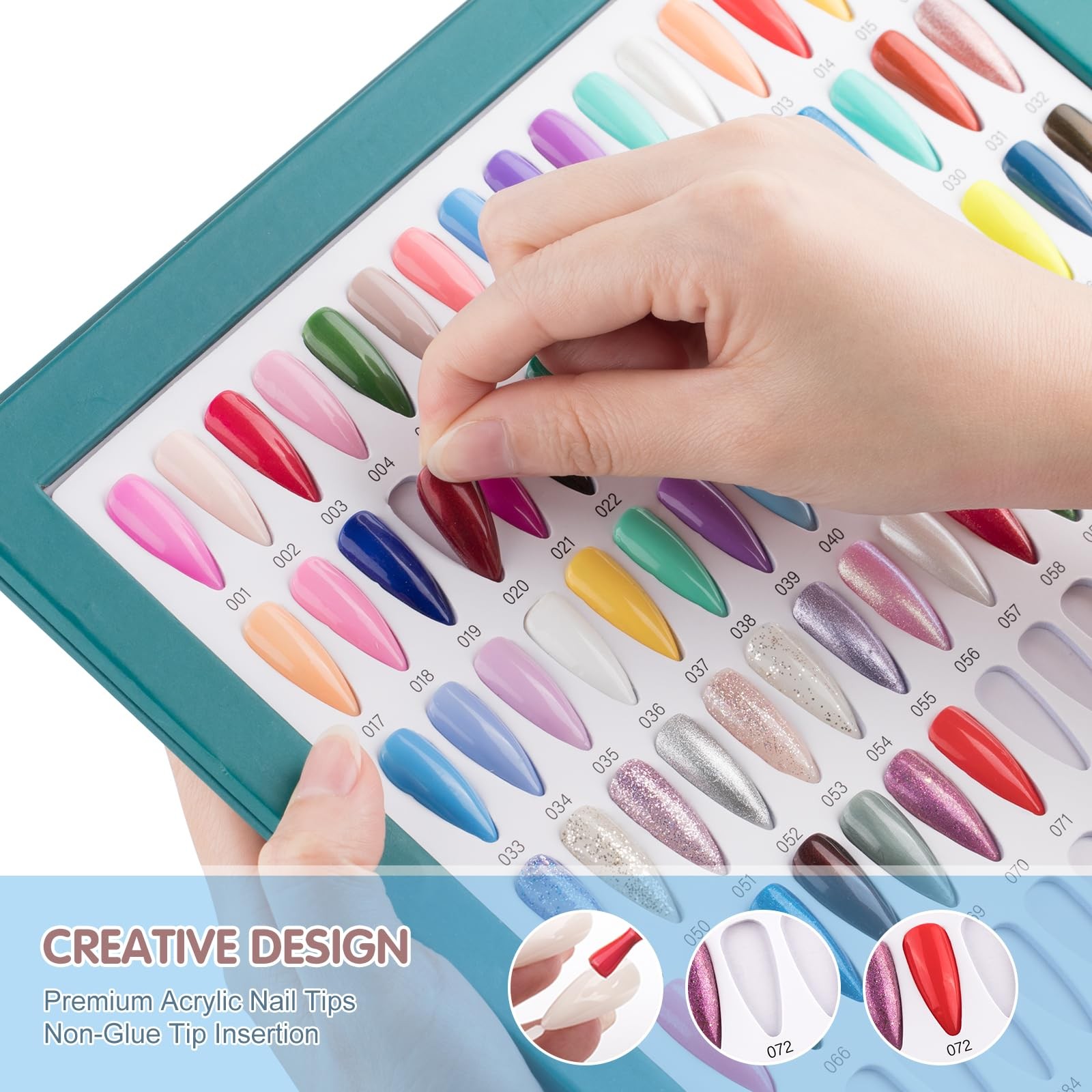 320 Nail Colors Chart Nail Gel Polish Display Book with 480 False Nail Tips P…
