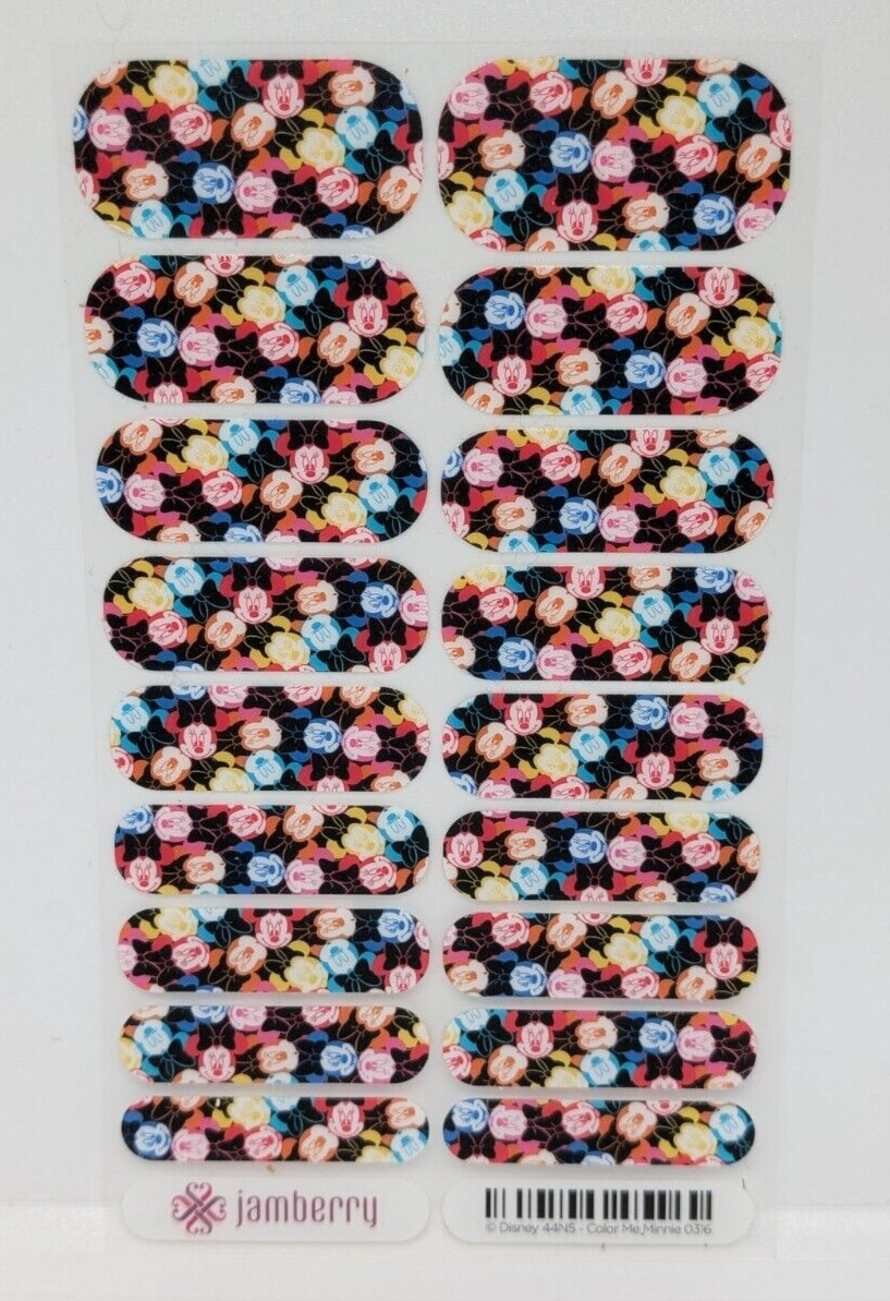 Jamberry Nail Wrap Disney Minnie Mouse “Color Me Minnie” Matte Color Full Sheet
