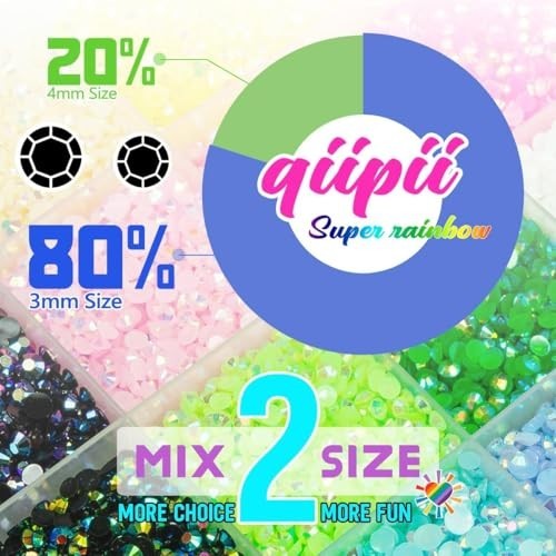 24 Color 20000PCS Jelly Resin Rhinestones & B7000 Glue for Crafting, Nails & Mak