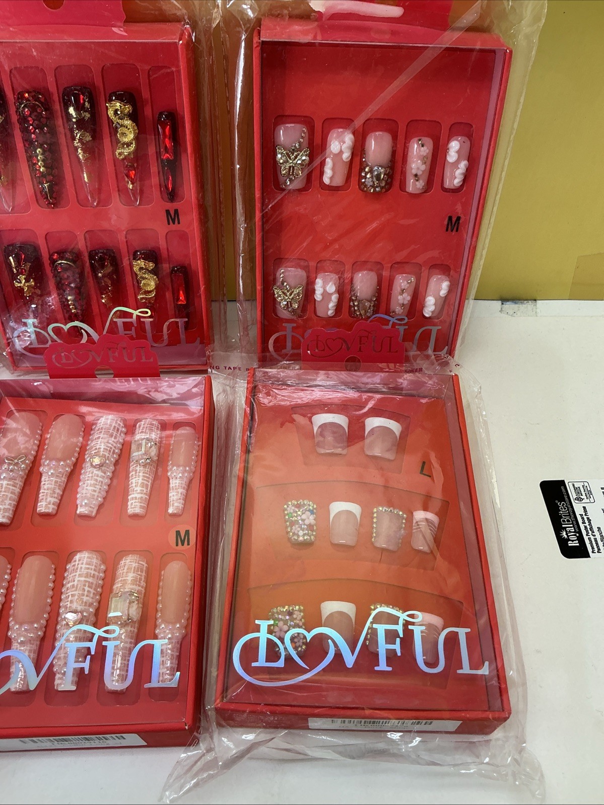 6-Pack 3D Nail Set Design Size Small & Medium & Large