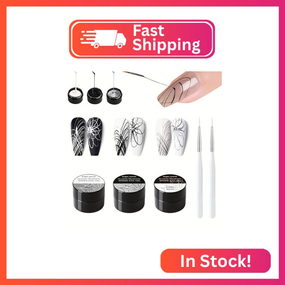 finger secret 5g/0.18oz Spider Gel Kit for Nails, Spider Design for Art Wire Dra