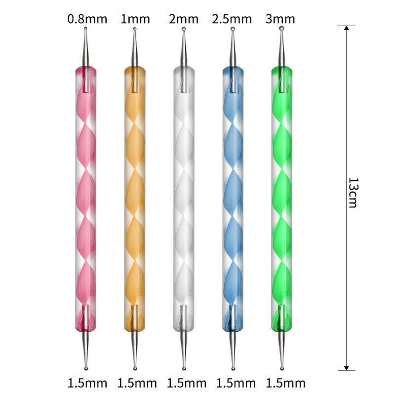 Brush Gel Nail Polish Art Set Dotting Painting Drawing Brushes Pen Tools 20pcs.