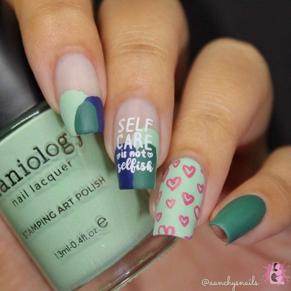 💞🧠🏥Maniology Self Love M266 Nail Stamping Plate